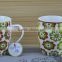 11OZ flower design with bright color decal print tea cups, shiny surface porcelain mug, KL5016-336