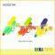 Colorful clear plastic water squirt gun with bottle