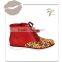 Red pretty flower young lady casual shoes