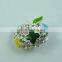 New Hair Clip Alloy Rhinestone Enamel Apple