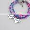 Best Friend Jewelry Colorful Wire Rope Silver Heart Friendship Bracelets