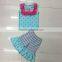 2016 Hot sale new born baby clothes American style kids cotton frocks design flag clothing July 4th red blue