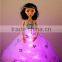 LED White Party Dress with Flower Decorations & Diamonds / Tutu Skirt