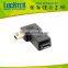 Left angled Mini USB male to Micro USB female adapter