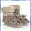 owl knit girls fancy boots button eyes
