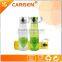 Bpa free tritan fruit lemon squeezer water bottle