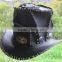 BLACK LEATHER MEN'S MAVERICK GOTHIC HAT W: CONCHO BELT AUSTRALIAN HAND MADE