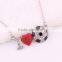 Mother's Day Gift Zinc Alloy Crystal MOM Football Necklace