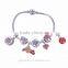 Elegance silver cuff bracelet Heart shape Crystal CZ with Freshwater Pearl New Design Bangle Hot sale Bracelet Jewelry FB051