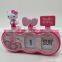 auto flip cartoon table calendar alarm clock