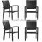 Four Bella Outdoor Stackable Dining Wicker Chairs in Espresso