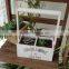 Garden decorative rectangular wood flower planter with handle