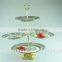 Gold / silver electroplating cake stand ceramic porcelain stock for sale cheap