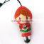 Mini cartoon design touch screen pen with dustproof plug