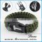 Paracord Bracelet Survival Gear Kit with Embedded Compass, Fire Starter, Emergency Knife & Whistle Survival Bracelet