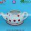 Home & garden decration Ceramic Teapot shape flower pot with red polka dots