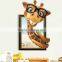 Funny Giraffe Animal Wall paper , Self Adhesive 3D Wall paper , Wall sticker