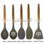 SP-1545 New Product Wooden Handle Silicone Kitchen Tool Set