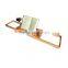 Aonong Bamboo Bathtub Caddy with Extending Sides & Adjustable Book Holder & Bamboo Iphone Holder Bath