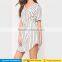 Latest short sleeve v neck shift striped shirt dress design casual summer office work wear dresses pictures for elegant ladies