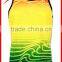 Wholesale running singlet with sublimation printing, v-neck/ round neck for ladies and men running singlets
