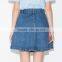 MGOO Imported Factory Manufacturer Fashion Denim Blue Buttons Skirts For Women A Line Knee Length 15144B699