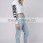 ladies 100% cotton long sleeve cropped sweatshirts new crop top pullover hoodie hooded custom printed wholesale