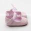 Pink fabric baby handmade non-slip sole baby Girls shoes