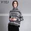 winter fall cashmere pullover women long sleeve geometric knit sweater