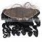 7A Full Lace Frontal Brazilian Virgin Hair Loose Wave 13X4 Brazilian Hair Closure Lace Frontal With Bleached Knots
