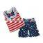 Yawoo stripe cotton top match ruffle shorts unique toddler clothes girls fashion clothes for kids