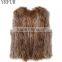 YRFUR YR725 Basic Style Raccoon Fur Gilet Women Hand Knit Fur Vest