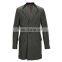 Fashion Gray Design long cashmere jacket Men's Wool Blend Double Breasted Coat