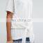 2017 plain white latest design fancy ladies tie front tops