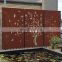 Weather corten steel laser cut screen