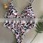 2019 new European and American sexy swimsuit leopard snake pattern high waist ladies bikini