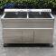 Double tank bubbles vegetable fruit washer/ automatic vegetable fruit ozone cleaner