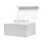 Fast shipping 25pcs square white hard cardboard flip top hamper gift box packaging