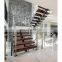 High quality wrought iron indoor solid wood staircase designs