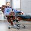 Headrest Armrest Luxury Comfortable Reclining Swivel Executive Manager Massage Ergonomic pu Leather Office Chair With Footrest