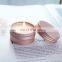 Travel trip friendly natural ingredients rose gold pink jar travel tin candle