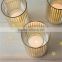 Online /Striped Rose Gold Votive Holder / Art Tealight Holder/Candle Jar For Wedding Decor