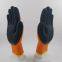 terry liner thickened polyester thread 7 gauge knitted wrinkled latex palm coated safety work gloves