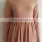 O-neck knitting wear short beaded one-piece dress long lady pullover