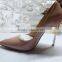 Nude Patent Leather Metal Heel High Heeled Dress Shoes