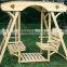 hot selling carbonized wood furniture patio kids swing set outdoor wooden swing manufaturer with celling