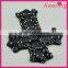 fashion garment accessories cross design patches in black beads