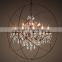 North European Style Classical Vintage Round Cristal Chandeliers Lighting Orb Crystal Chandelier Pendant Hanging Light CZ2518/18