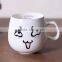 New Bone China Round Decal Coffee Mug custom cute phiz milk mug