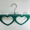 heart shaped with flocking surface plastic scarf hanger from China